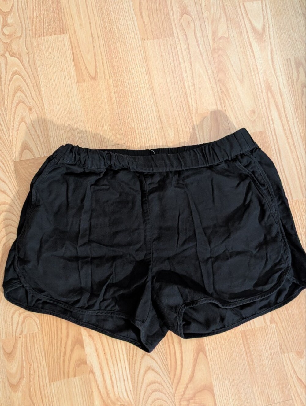 Madewell Black Linen Blend Pull-on Shorts Size Small